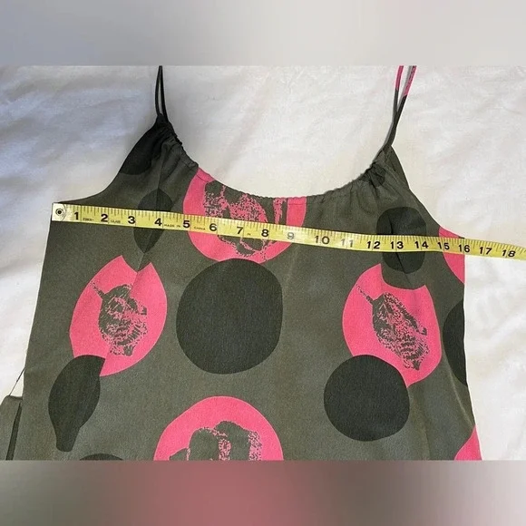 🛍️ TUCKER for Target Olive green and pink summer dress‎ size M. - Picture 12 of 13